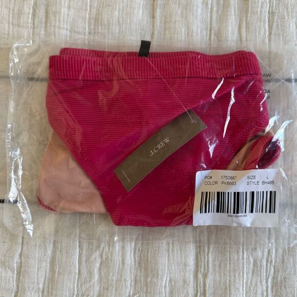 NWT J. Crew Ribbed-trim Hipster Full-coverage Bikini Bottom Size Large - Picture 7 of 8